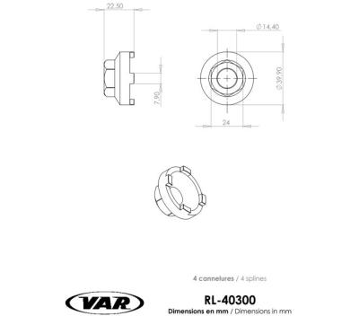 VAR Freilaufkörperabzieher RL-40300 ACS® FAT 16/22 Zähne Produktbild 1
