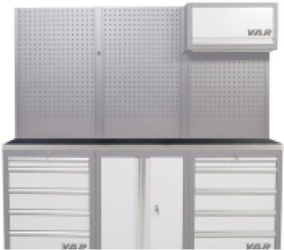 VAR Edelstahl-Arbeitsplatte MO-52015 für 3 Schränke 2041,5 x 463 x 38 mm Produktbild 1