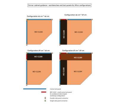 VAR Holz-Arbeitsplattenverlängerung T69 Ecke MO-52288 865 x 230 x 40 mm Produktbild 1