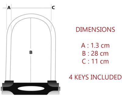 Master Lock Bügelschloss 8195LW Grau 13 mm x 280 mm x 110 mm Schlüssel Produktbild 4