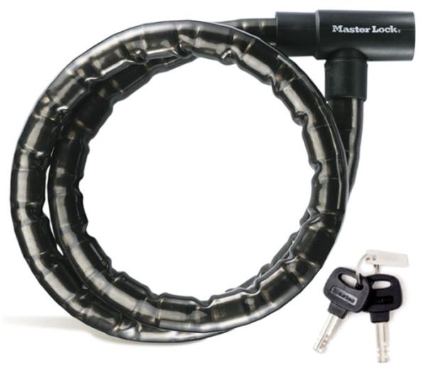 Master Lock Kabelschloss PanzR Schwarz 22 mm x 2000 mm Schlüssel