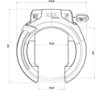 AXA AXA Rahmenschloss Block XXL SK 12 Schwarz Produktbild 5