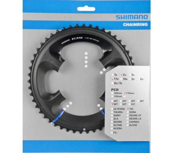 SHIMANO Kettenblatt 105 FC-5800 50 Zähne Schwarz