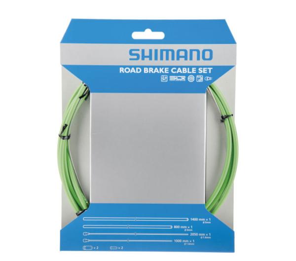 SHIMANO Bremszug-Set Road SIL-TEC beschichtet Grün